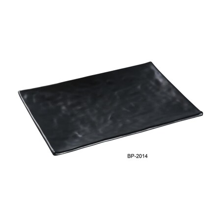 Yanco Black Pearl-1 New Rectangular Plate, Black with Matting, 12PK BP-2014